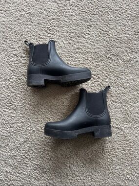 Jeffrey Campbell Black Chelsea Rain Boots